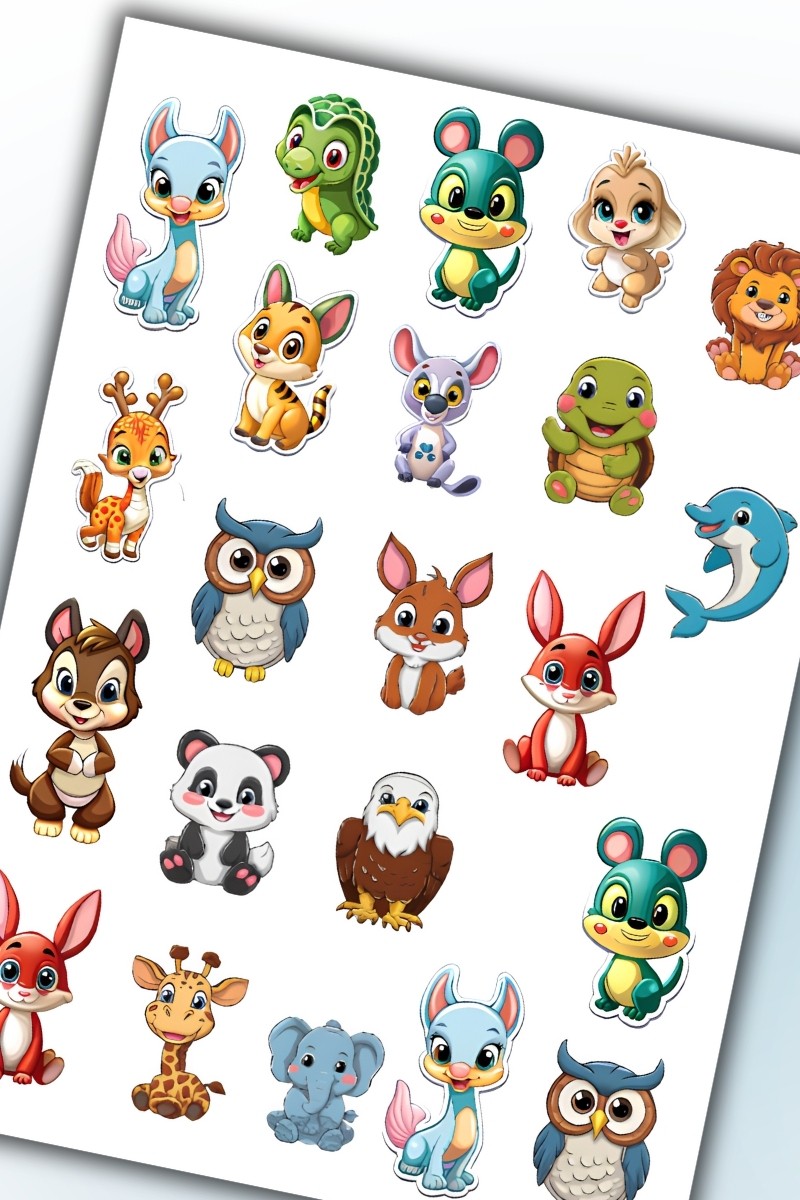 Birikiyedi Sevimli Hayvanlar Temalı Sticker Planner Ajanda Bullet Journal Için Uygun