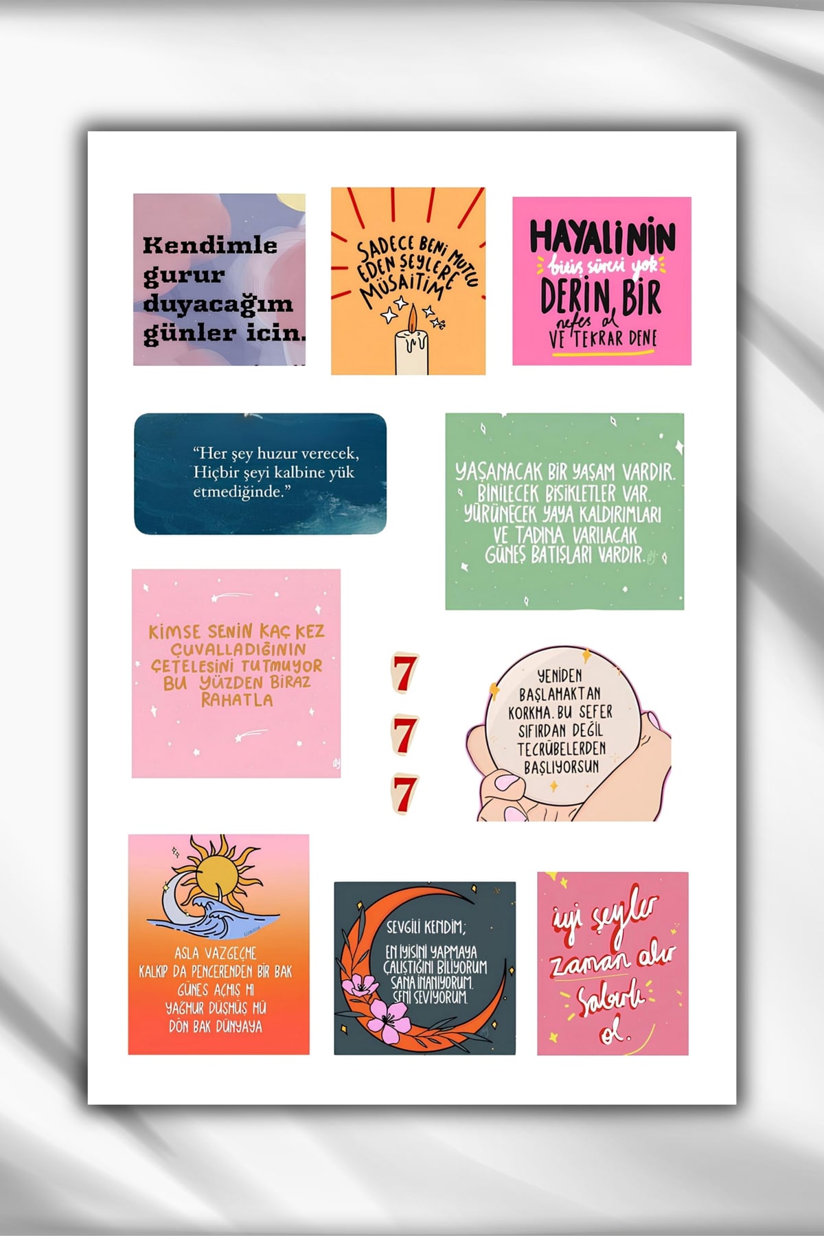 2 Li Manifest/Motivasyon/Olumlama Sticker Seti/Laptop/Defter/Ajanda/Telefon