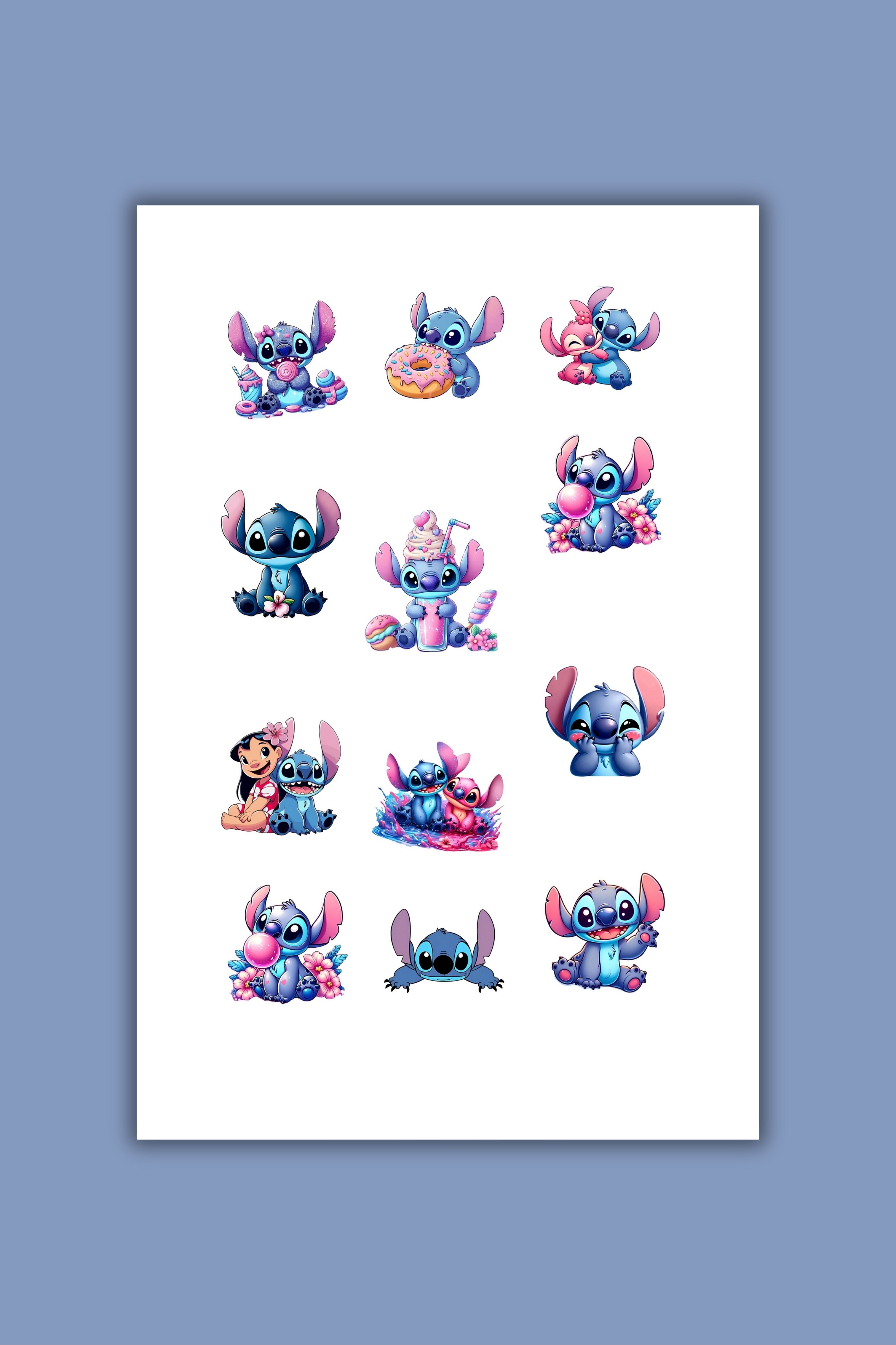 Stitch Temalı 35 Parça Sticker Seti - Kawaii Karakter Etiketleri Defter Laptop Telefon Matara İçin