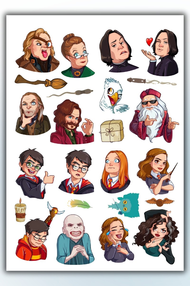 Birikiyedi Harry Potter Sticker  3 Lü Set Telefon Laptop Notebook Tablet Defter Matara Etiket