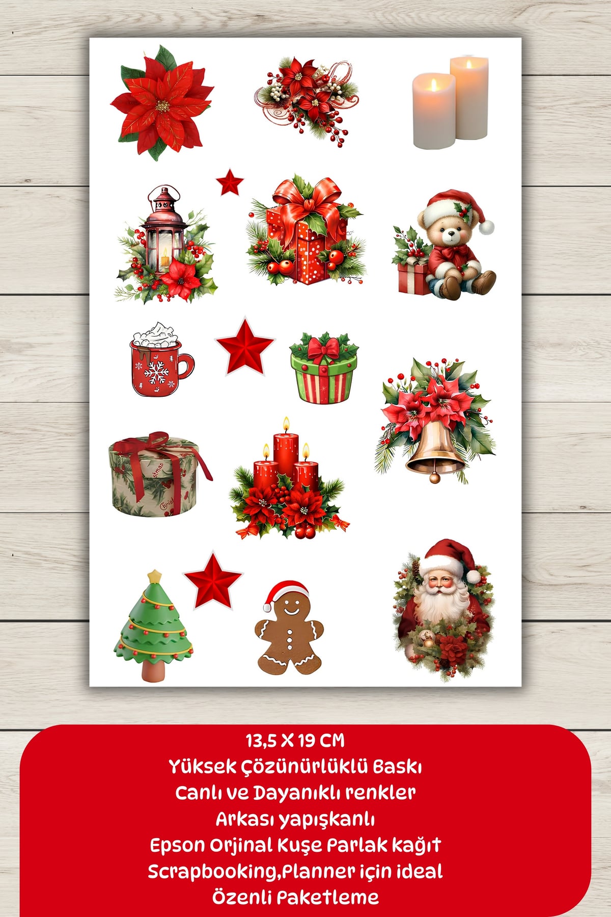 2 'Li Yılbaşı/Yeni Yıl Temalı Sticker-Etiket Bullet Journal/Scrapbook/Ajanda/Defter