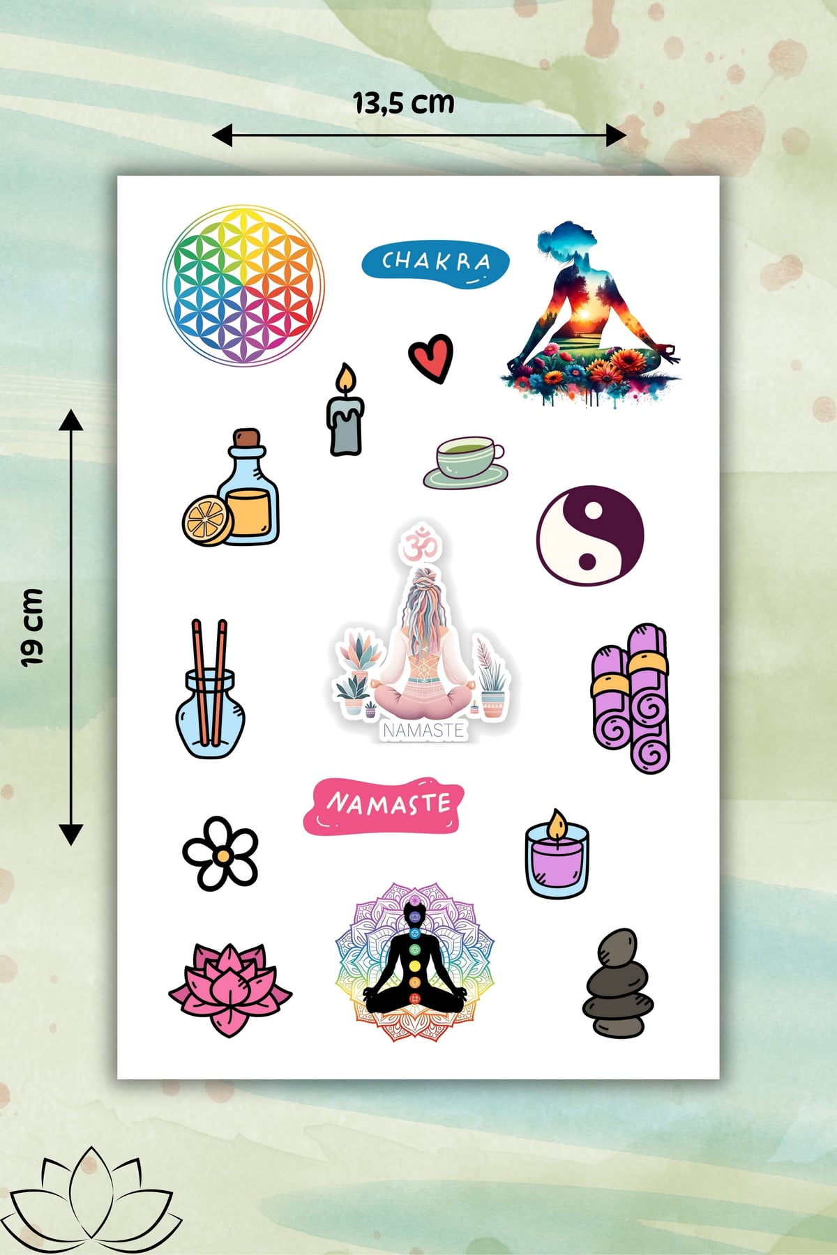 2'Li Meditasyon Sticker Set Etiket Bullet Journal/Defter/Matara/Telefon için Uygun