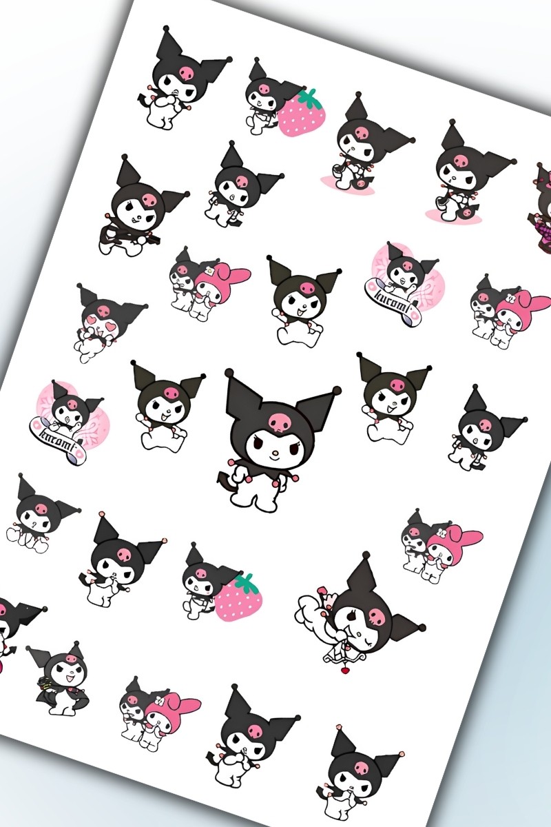 Kuromi Sanrio Sticker Yaklaşık A5 Ebatı