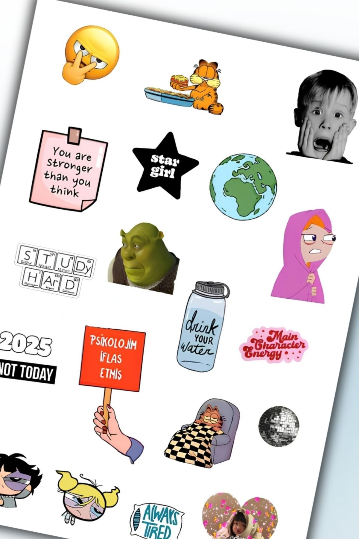 Komik Sticker Telefon Laptop Notebook Tablet Defter Matara Stiker Etiket