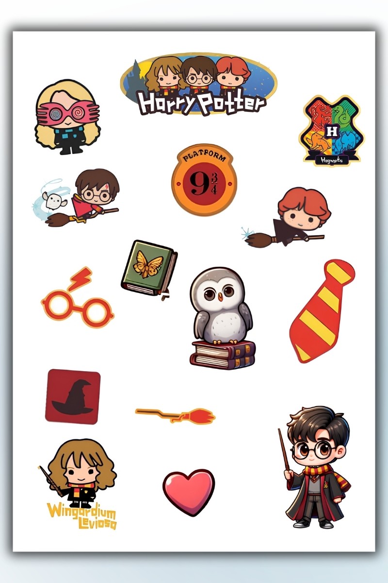 Birikiyedi Harry Potter Sticker  3 Lü Set Telefon Laptop Notebook Tablet Defter Matara Etiket