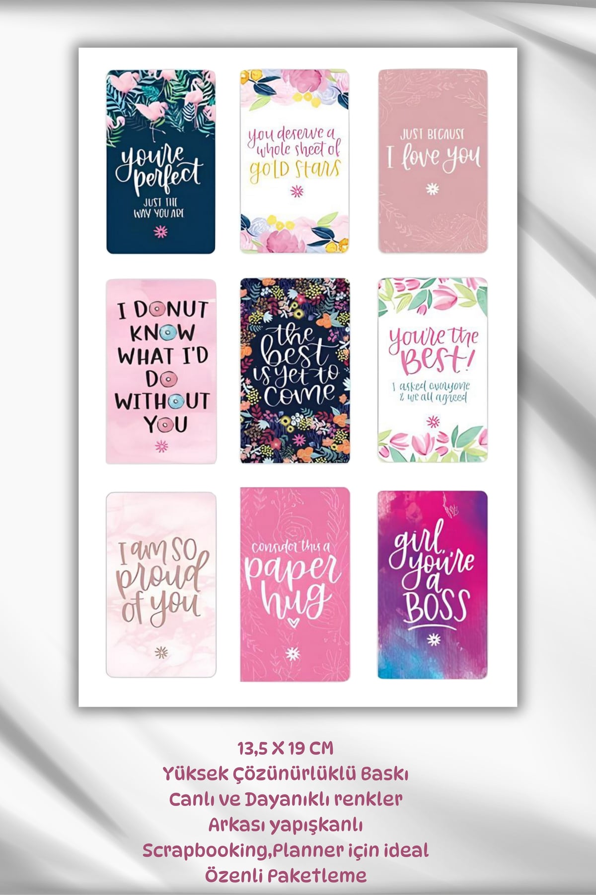 2'Li Motto /Motivasyon Temalı Ajanda Laptop Tablet Telefon Sticker Seti