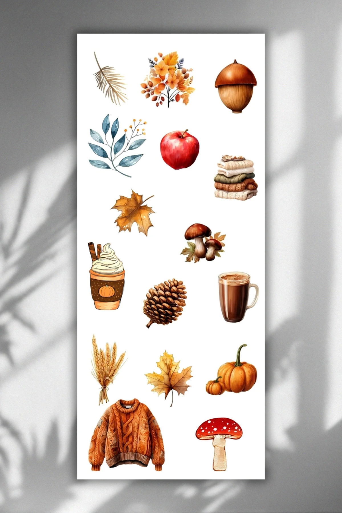 3 'Lü Sonbahar Temalı Sticker Seti Ajanda, Defter, Planlayıcı,Bullet Journal/Scrapbook Için Sticker