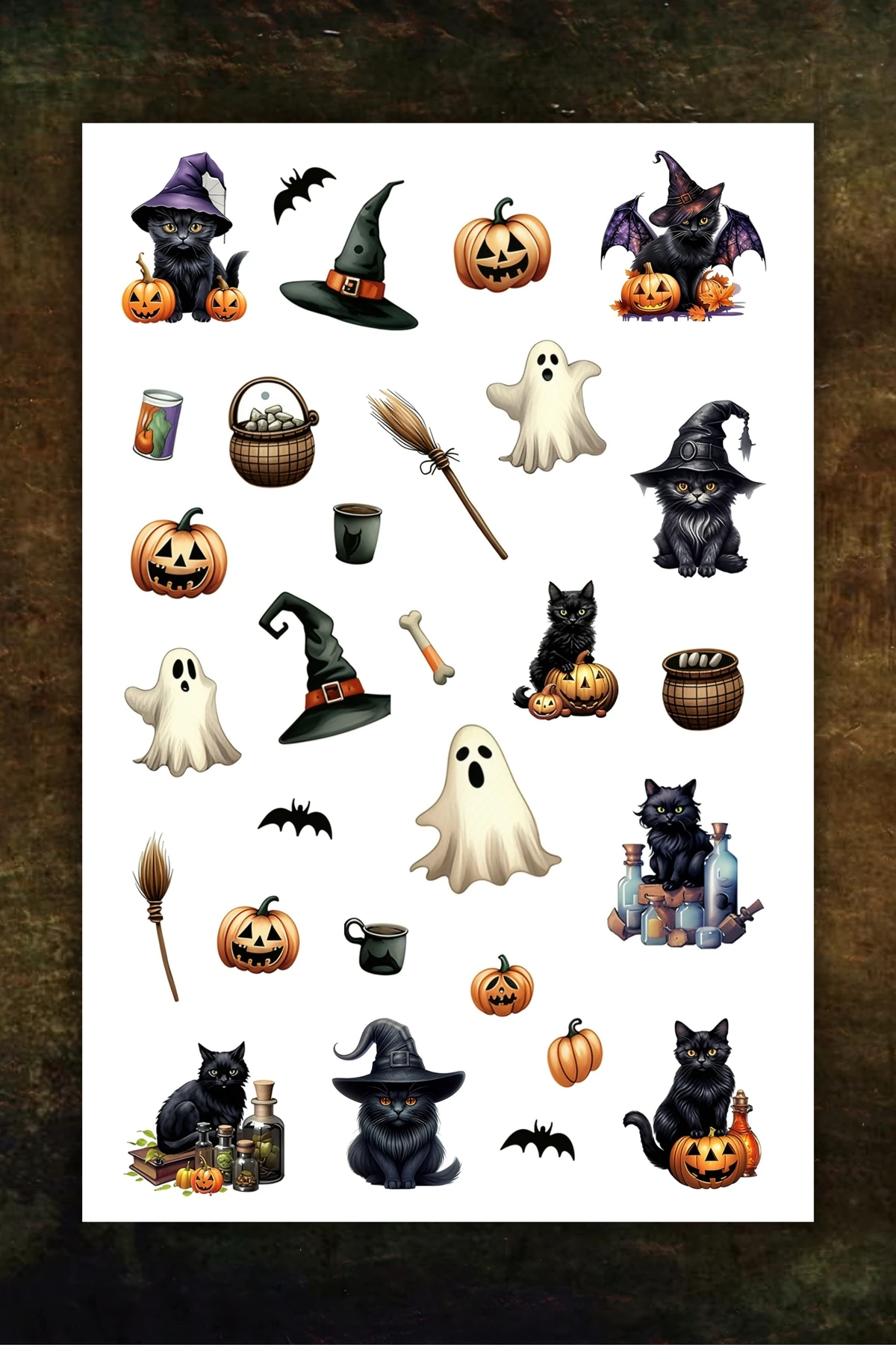 2 Sayfa Cadılar Bayramı Halloween Sticker - Ajanda Laptop Telefon Etiketi