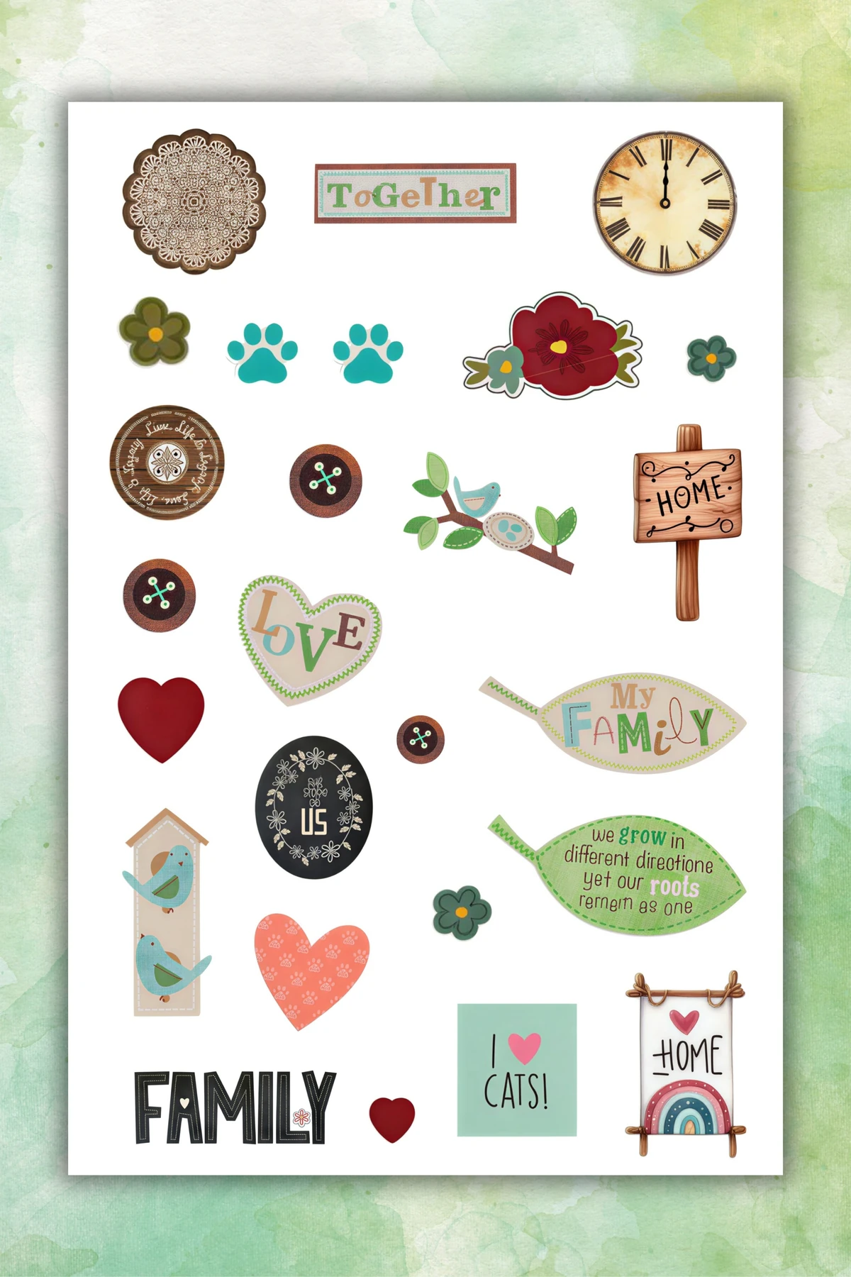 2 Li Şükür,Motto,Motivasyon,Aile Sticker Set/Bullet Journal için Uygun