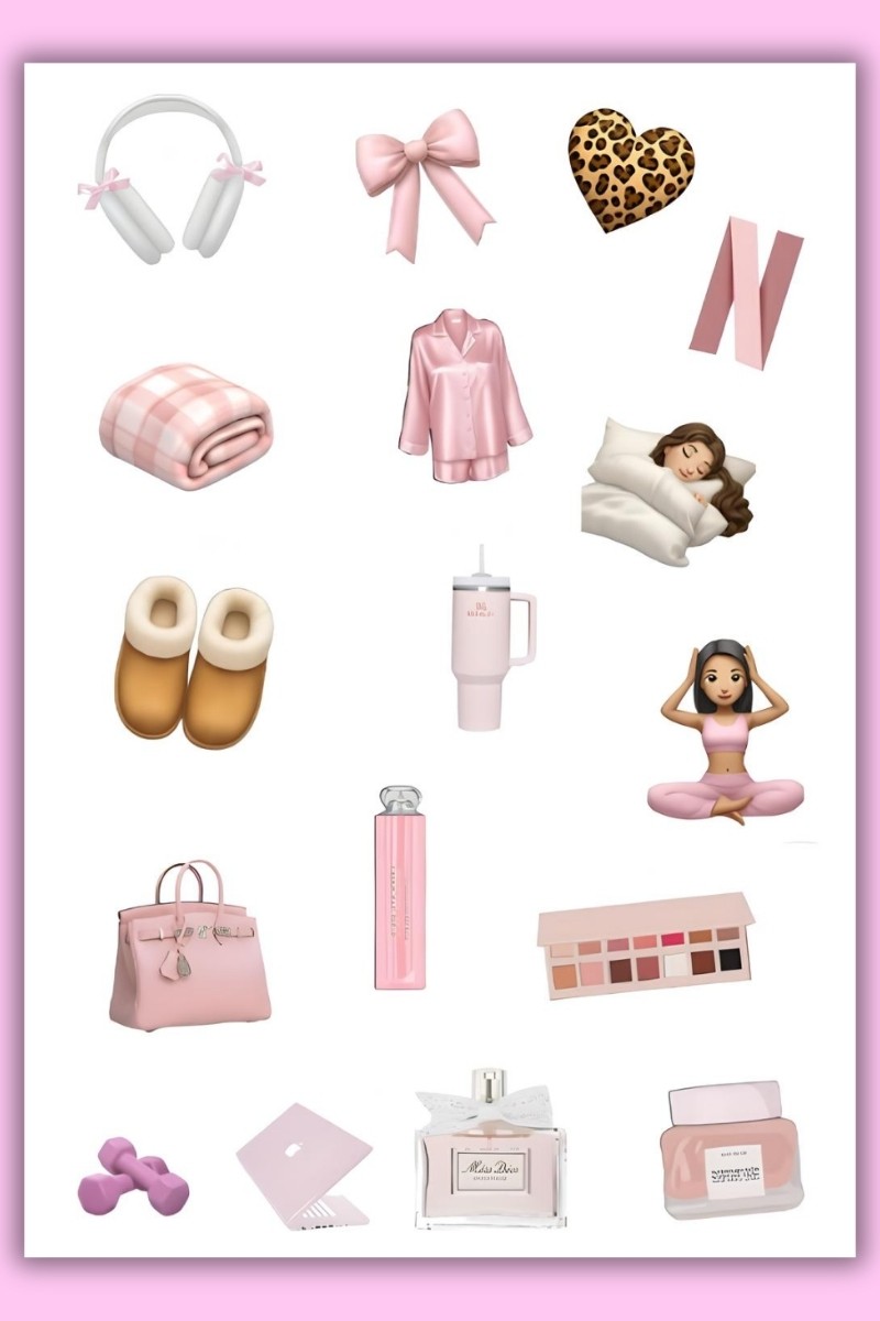 5'Li Pembe Temalı Planner Sticker Set-Çıkartma,Ajanda,Günlük