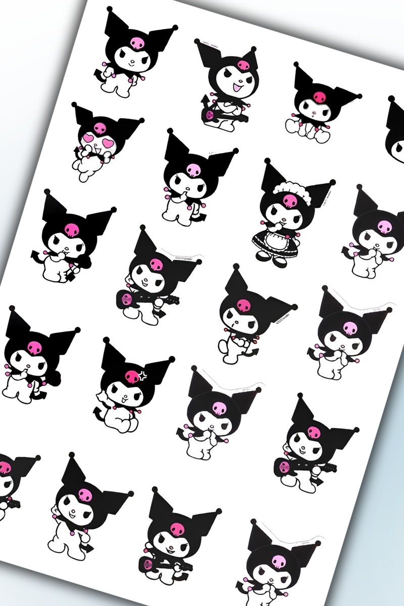 Birikiyedi Kuromi Sanrio Sticker Yaklaşık A5 Ebatı