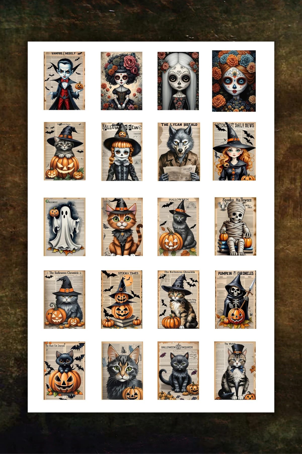 2 Sayfa Cadılar Bayramı Halloween Sticker - Ajanda Laptop Telefon Etiketi