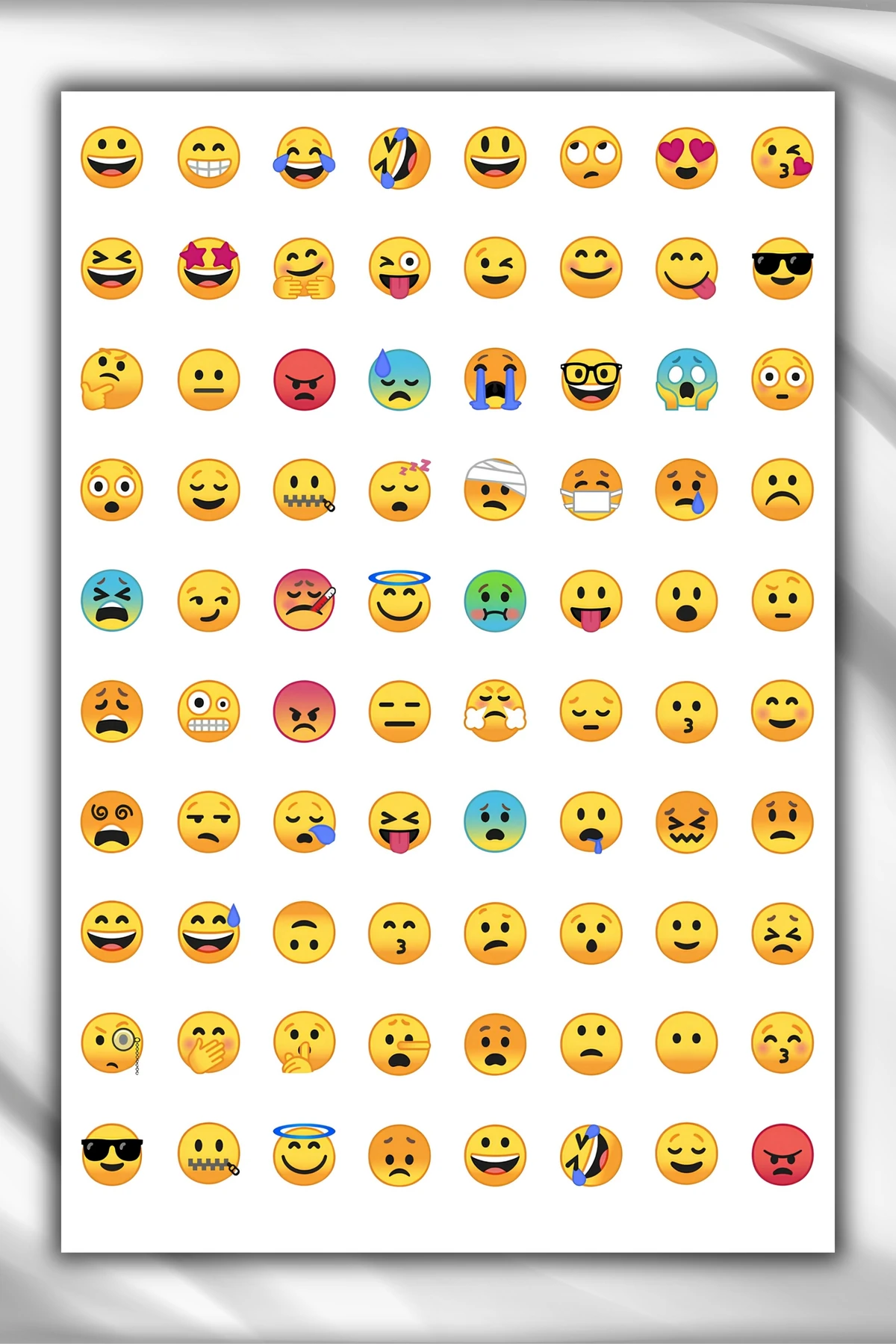 Karışık Emoji, Duygu ve Yüz ifadesi Sticker Seti, 80 adet