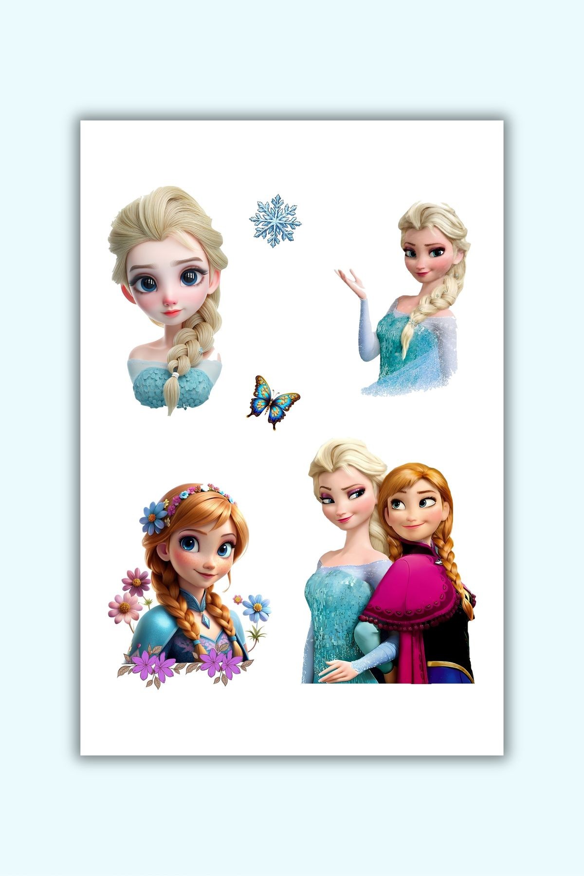 Elsa Frozen Sticker Etiket 4'Lü Etiket ( Ölçülere dikkatli bakınız)