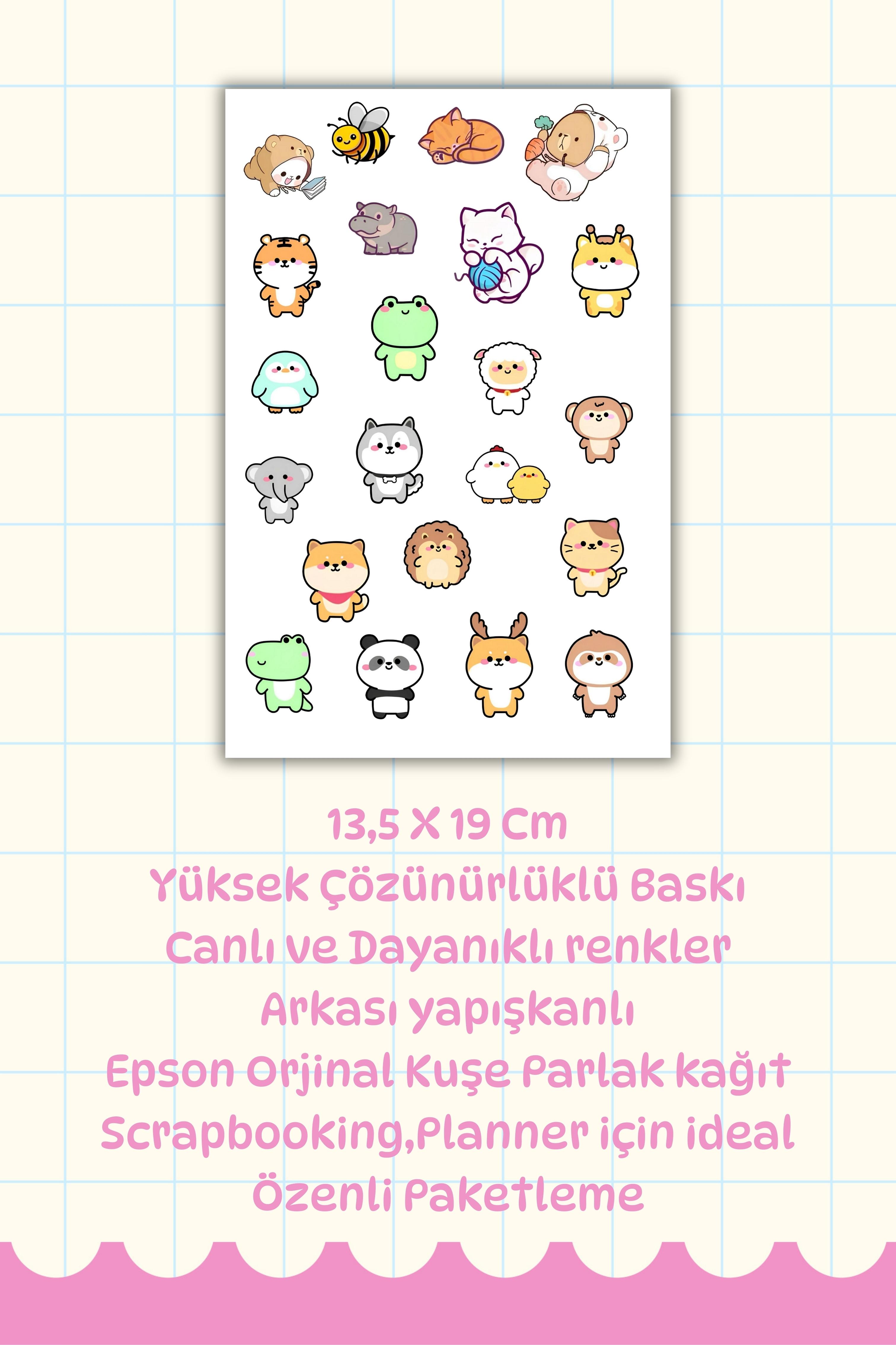 Mood Sticker /Sevimli Karakter Çıkartma Sayfaları Ajanda, Bullet Journal,Laptop/Matara