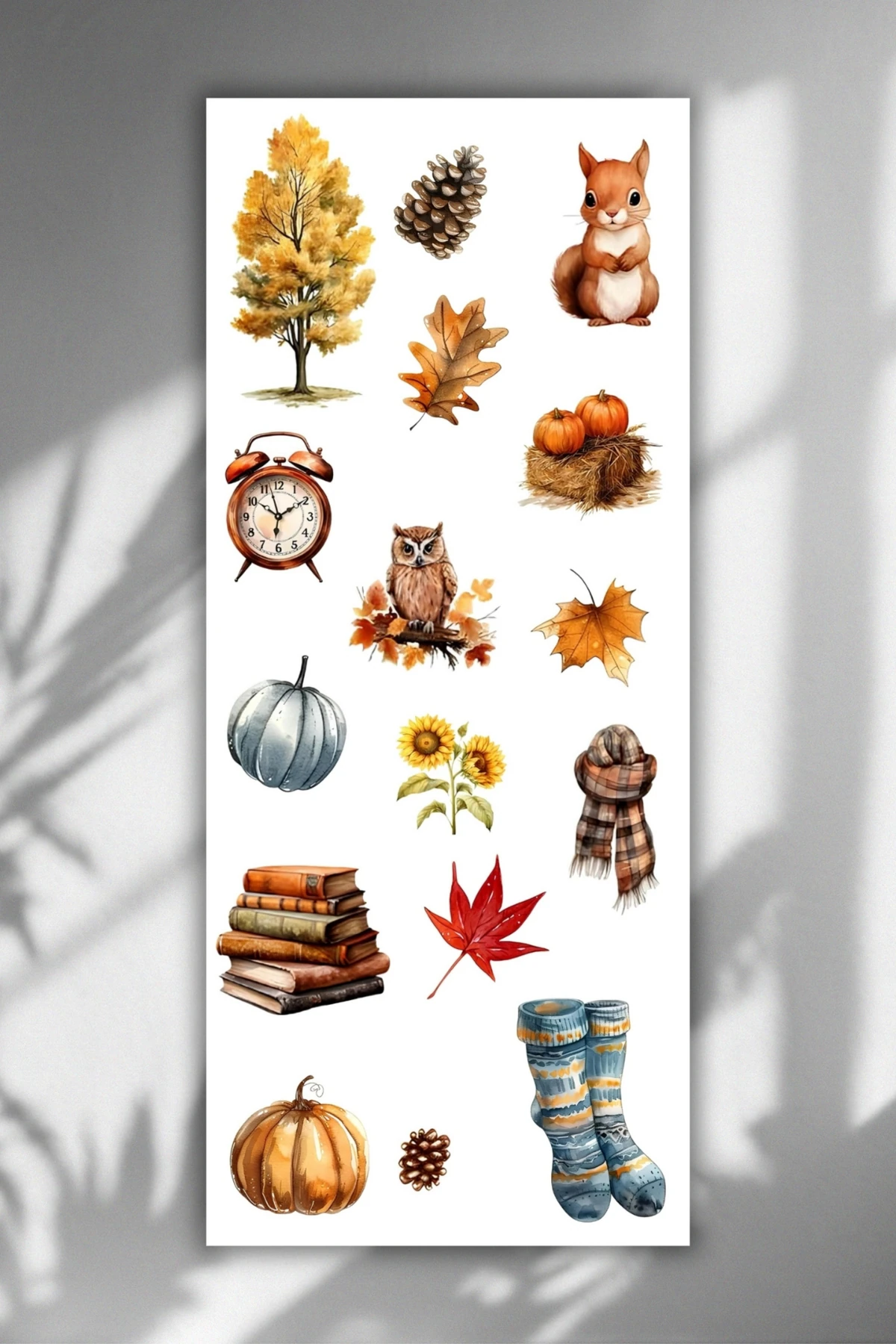 3 'Lü Sonbahar Temalı Sticker Seti Ajanda, Defter, Planlayıcı,Bullet Journal/Scrapbook Için Sticker