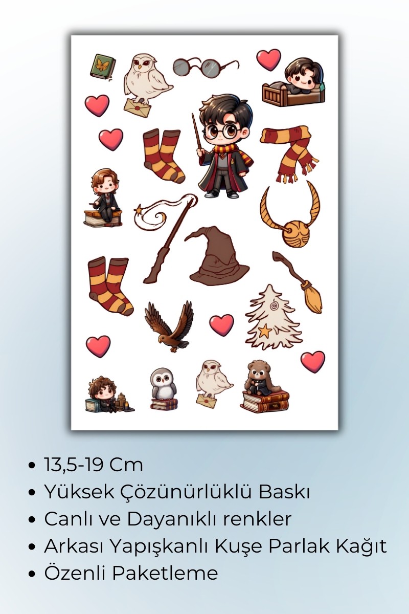 Birikiyedi Harry Potter Sticker  3 Lü Set Telefon Laptop Notebook Tablet Defter Matara Etiket
