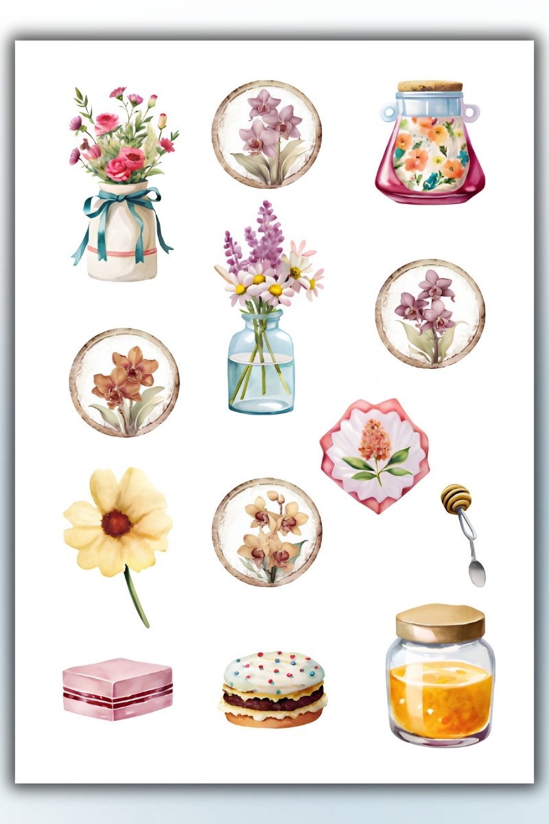 Birikiyedi Vintage Temalı Sticker Planner Ajanda Bullet Journal Için Uygun