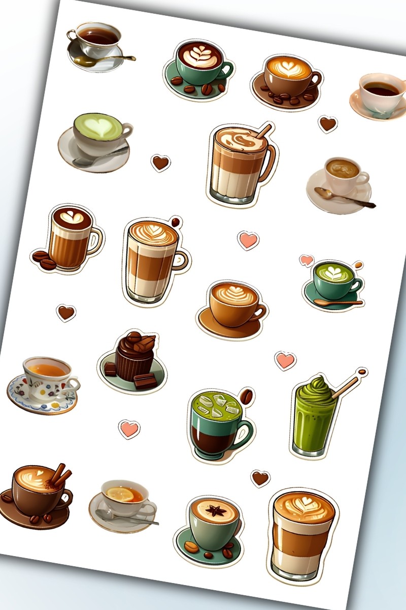 Birikiyedi İçecek Temalı  Sticker Planlayıcı Planner Ajanda Bullet Journal İçin Uygun Etiket