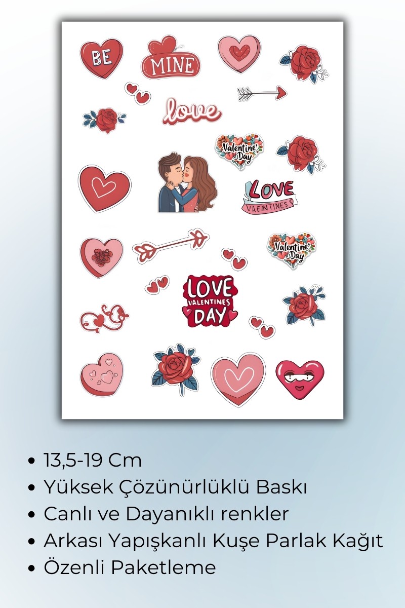 Birikiyedi Sevgi Temalı Sticker Planner Ajanda Bullet Journal Için Uygun