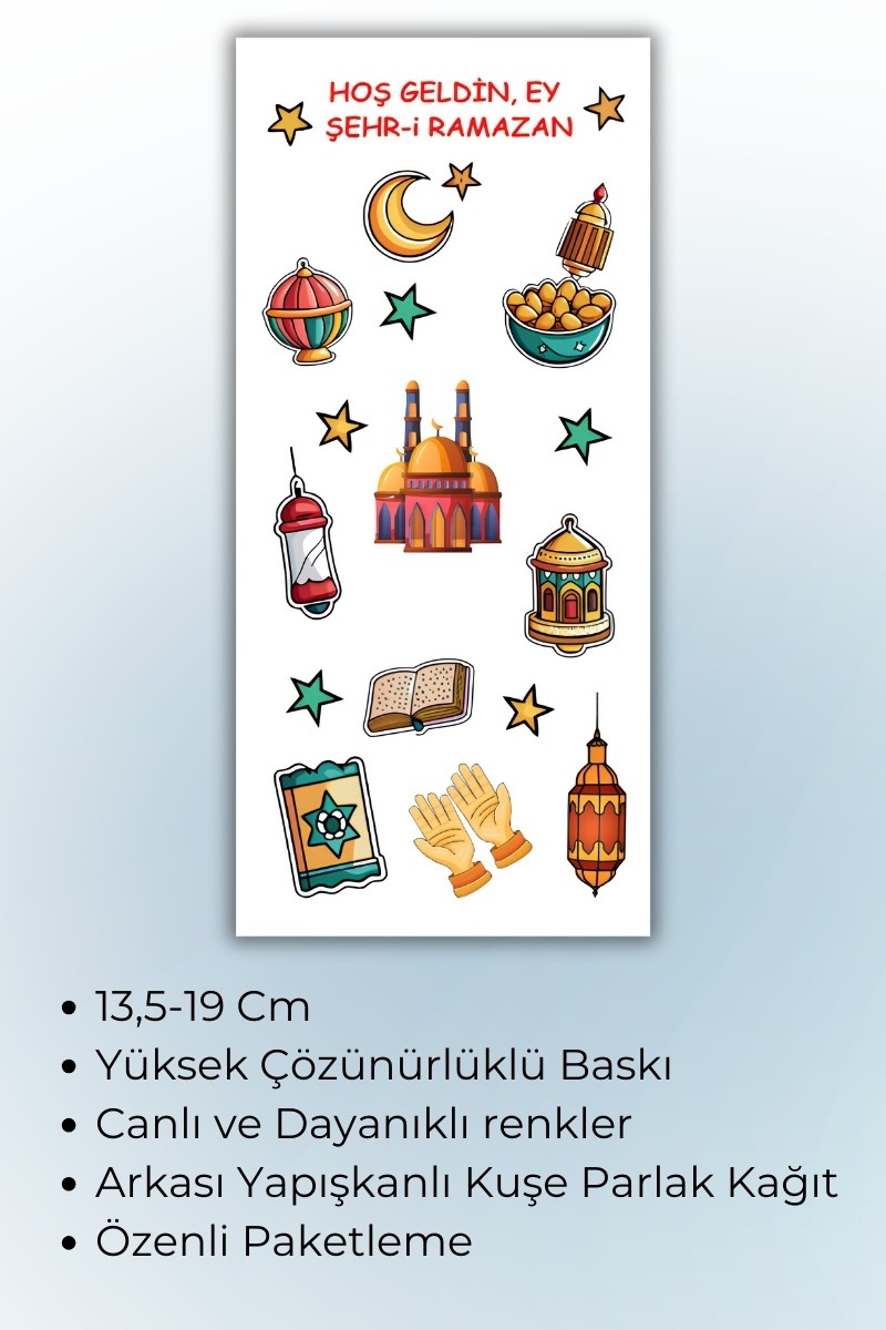 3'L ü Ramazan Temalı  Sticker Seti Bullet Journal Sticker / Defter / Ajanda / Çıkartma