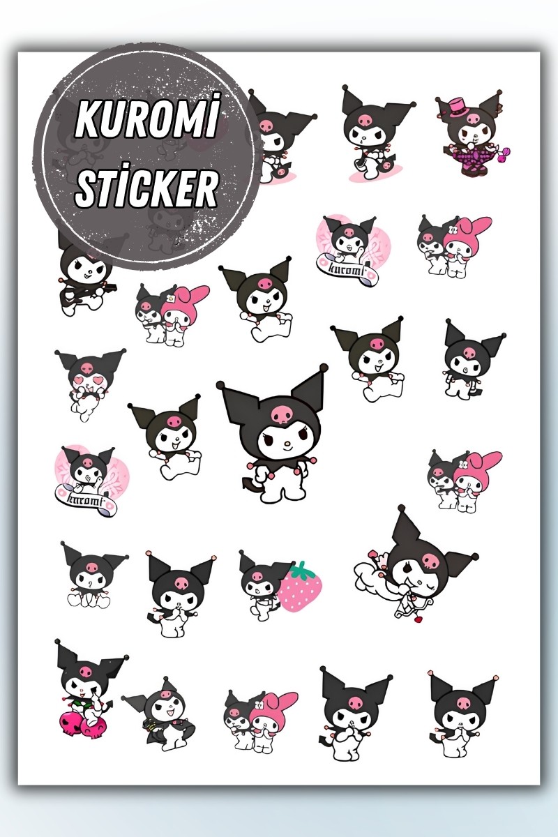 Kuromi Sanrio Sticker Yaklaşık A5 Ebatı