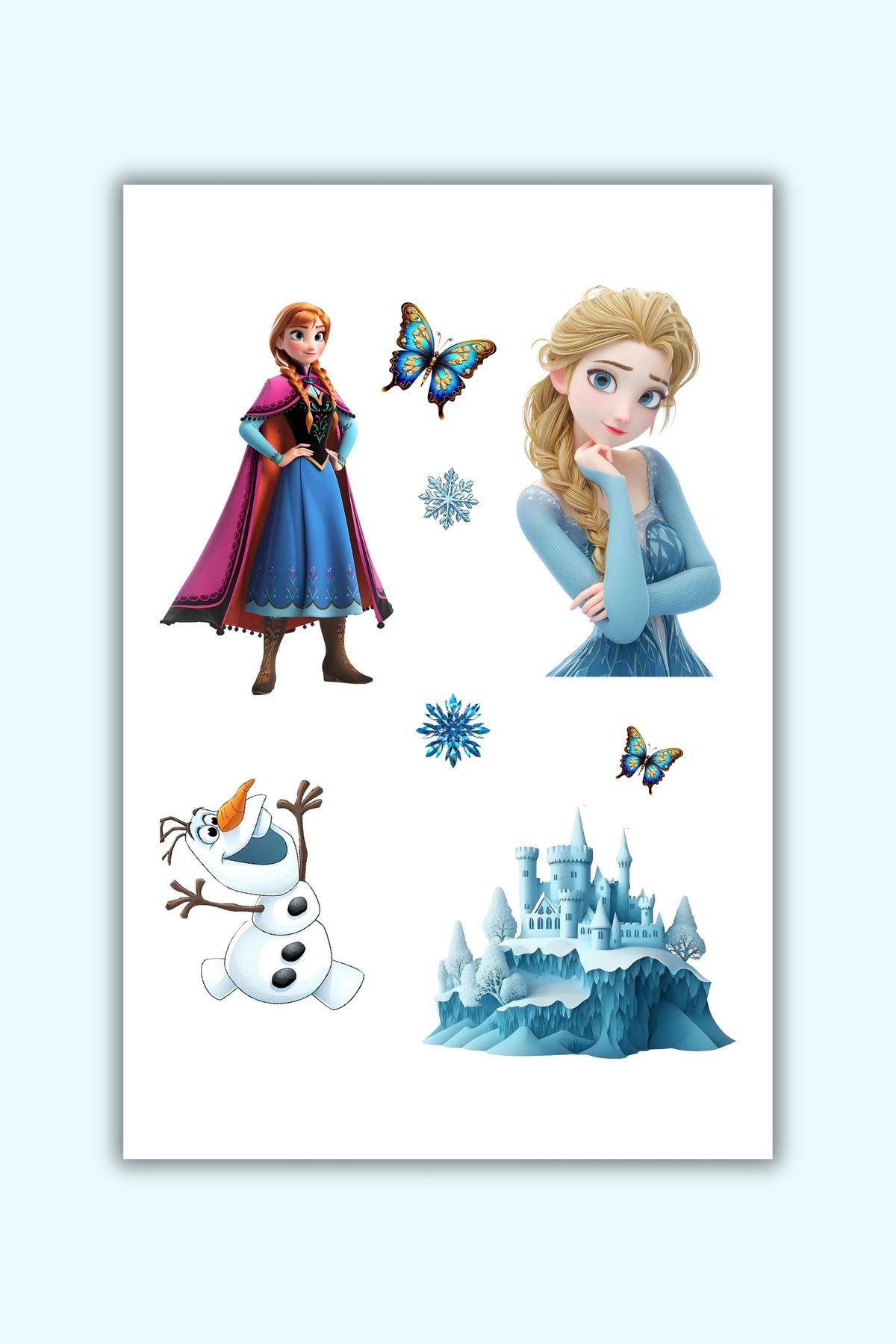 Elsa Frozen Sticker Etiket 4'Lü Etiket ( Ölçülere dikkatli bakınız)