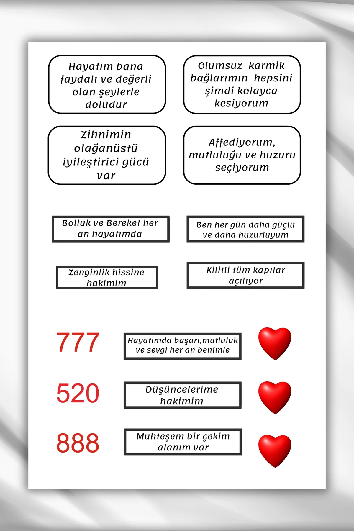 2 Sayfalık Olumlama Sticker Seti/Manifest/Motivasyon/Bullet Journal için Uygun