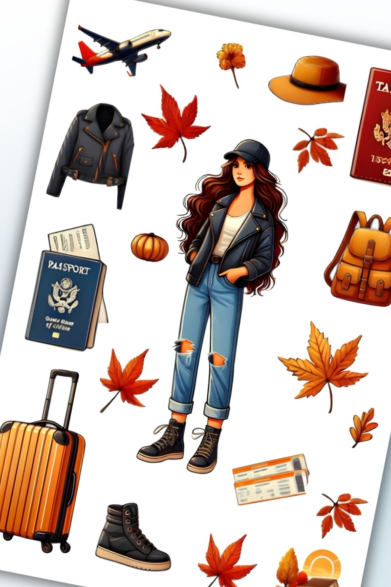 Birikiyedi Seyahat Temalı Sticker Planner Ajanda Bullet Journal Için Uygun