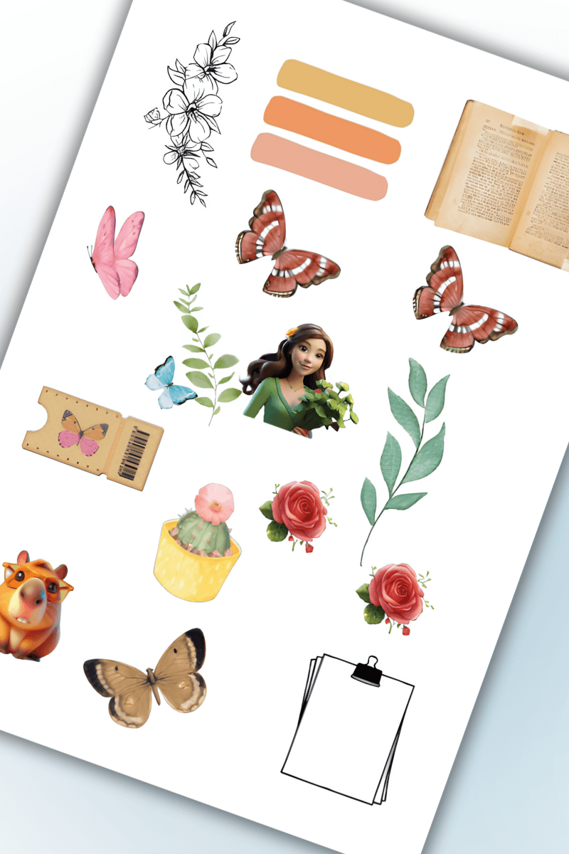 Birikiyedi Vintage Temalı Sticker Planner Ajanda Bullet Journal Için Uygun Set