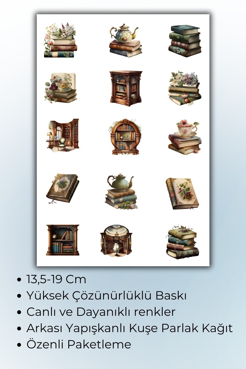 Birikiyedi Vintage Planlayıcı Sticker  Planner Ajanda Bullet Journal İçin Uygun Etiket