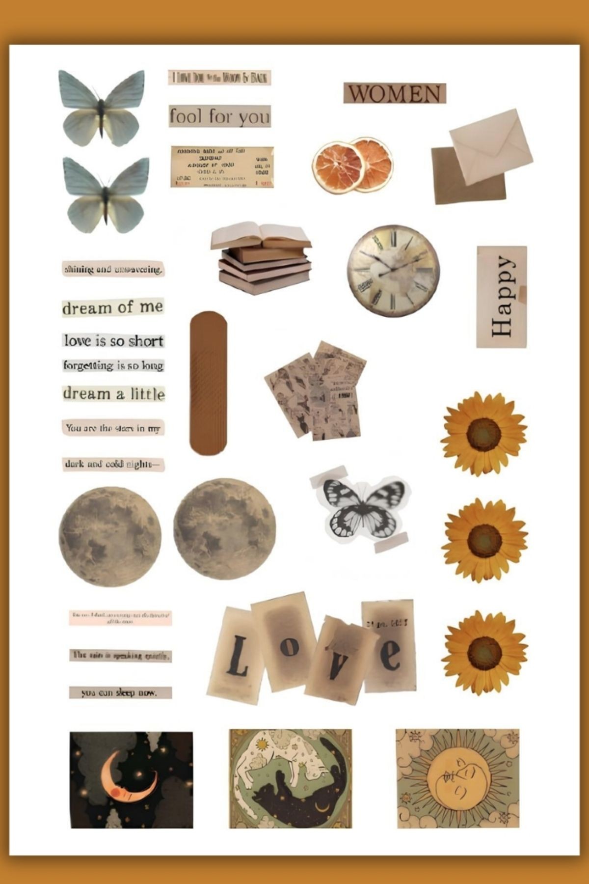 Vintage Planlayıcı Sticker Planner Ajanda Bullet Journal İçin Uygun