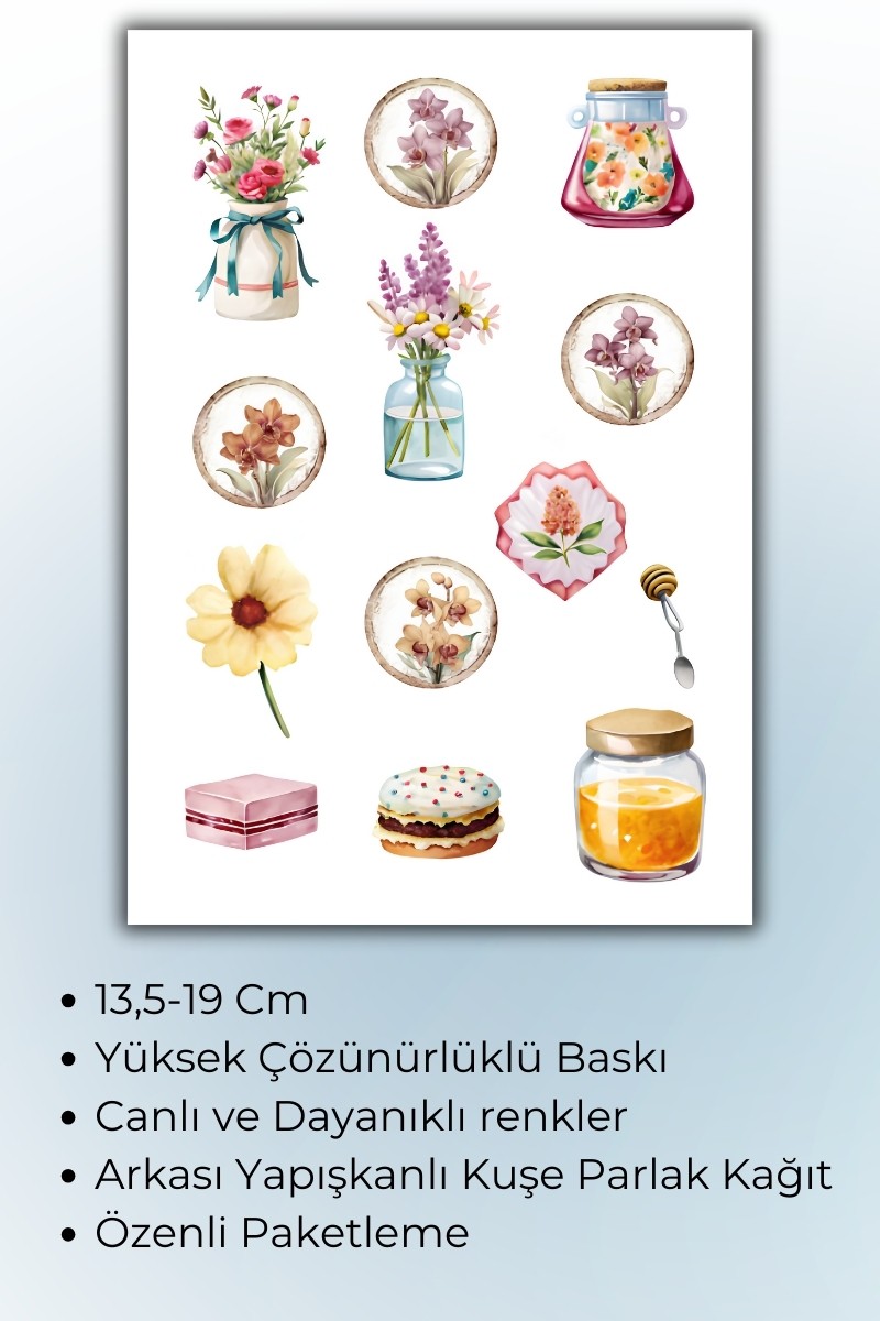 Birikiyedi Vintage Temalı Sticker Planner Ajanda Bullet Journal Için Uygun