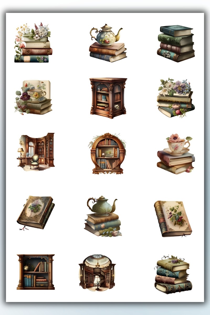 10'lu Vintage Sticker Planner Ajanda Bullet Journal Için Uygun Set