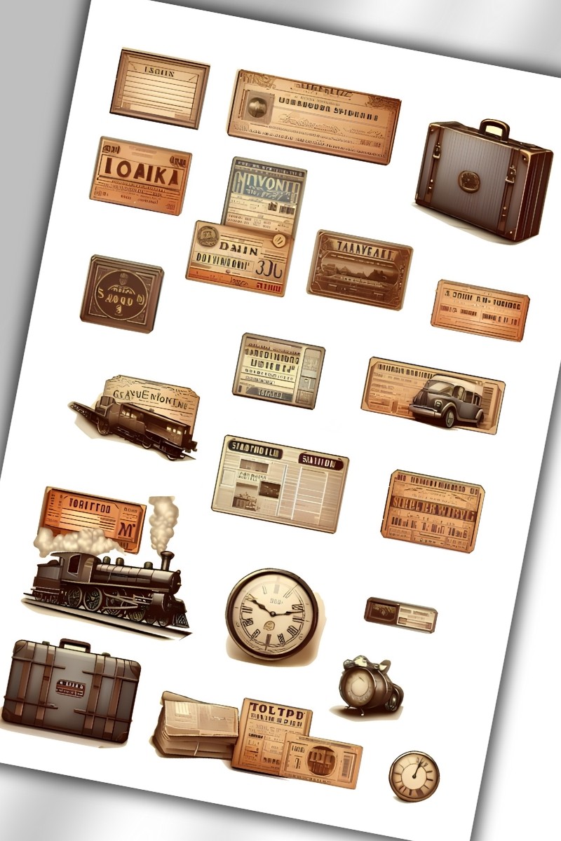 Vintage Temalı Sticker Planner ,Ajanda, Bullet Journal Için Uygun