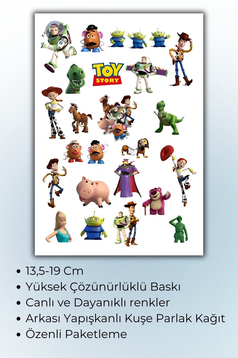 Birikiyedi Oyuncak Hikayesi Toy Story 2 Li Set  Sticker Telefon Laptop Notebook Tablet Defter Matara Etiket