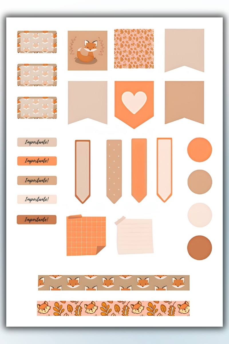 3'Lü Vintage Sticker Planner Ajanda Bullet Journal için Uygun Set