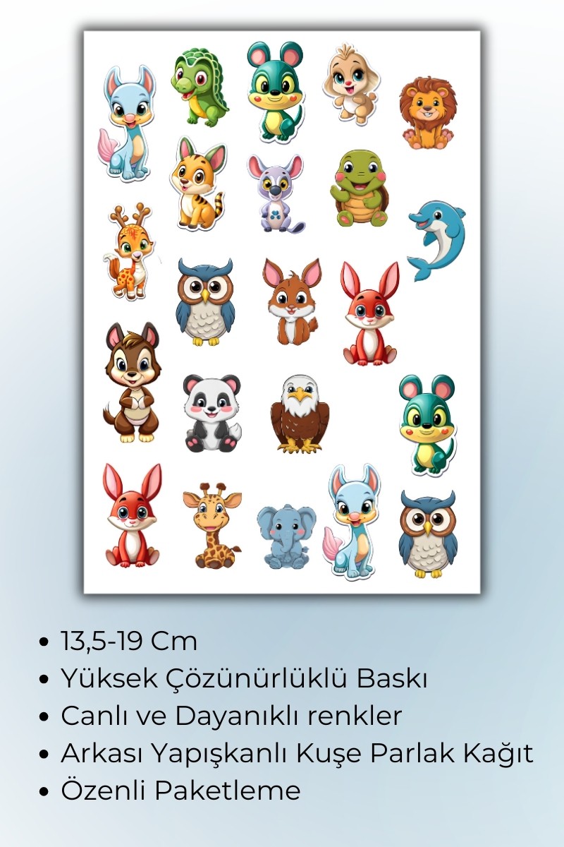 Birikiyedi Sevimli Hayvanlar Temalı Sticker Planner Ajanda Bullet Journal Için Uygun