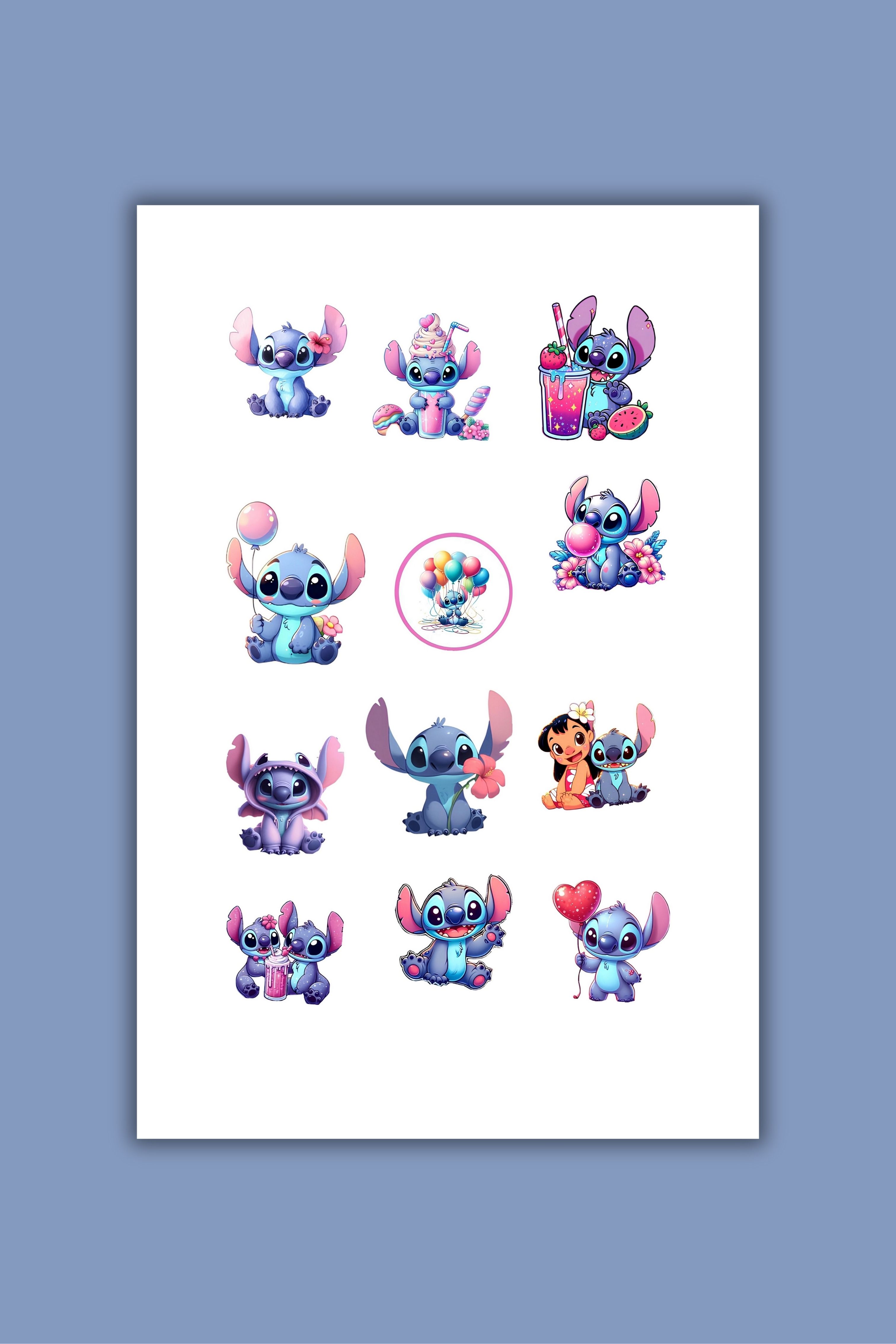 Stitch Temalı 35 Parça Sticker Seti - Kawaii Karakter Etiketleri Defter Laptop Telefon Matara İçin