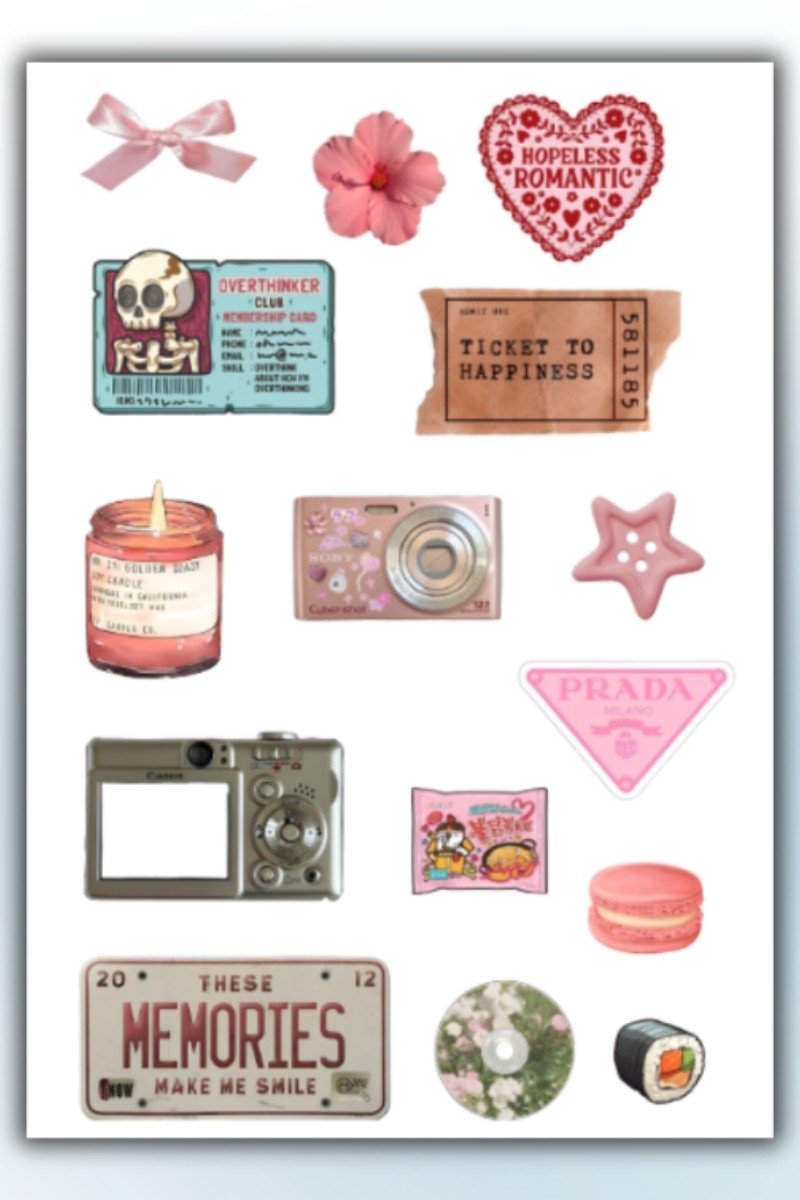 Vintage Temalı Sticker Planner Ajanda Bullet Journal Için Uygun