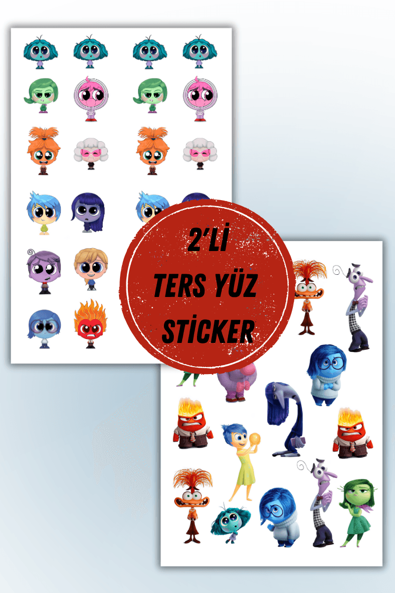 Birikiyedi Ters Yüz 2 Li Set Telefon Laptop Notebook Tablet Defter Matara Stiker Etiket