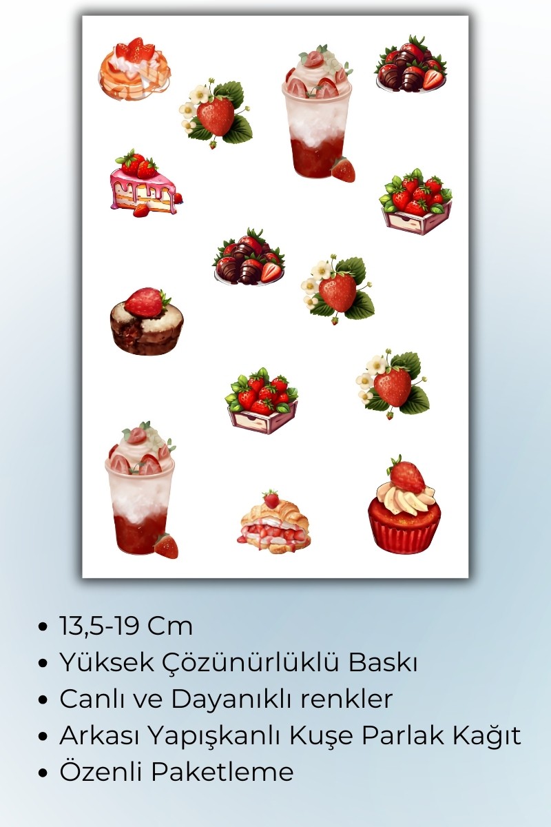 Birikiyedi Yaş Pasta Sticker Planlayıcı  Planner Ajanda Bullet Journal İçin Uygun