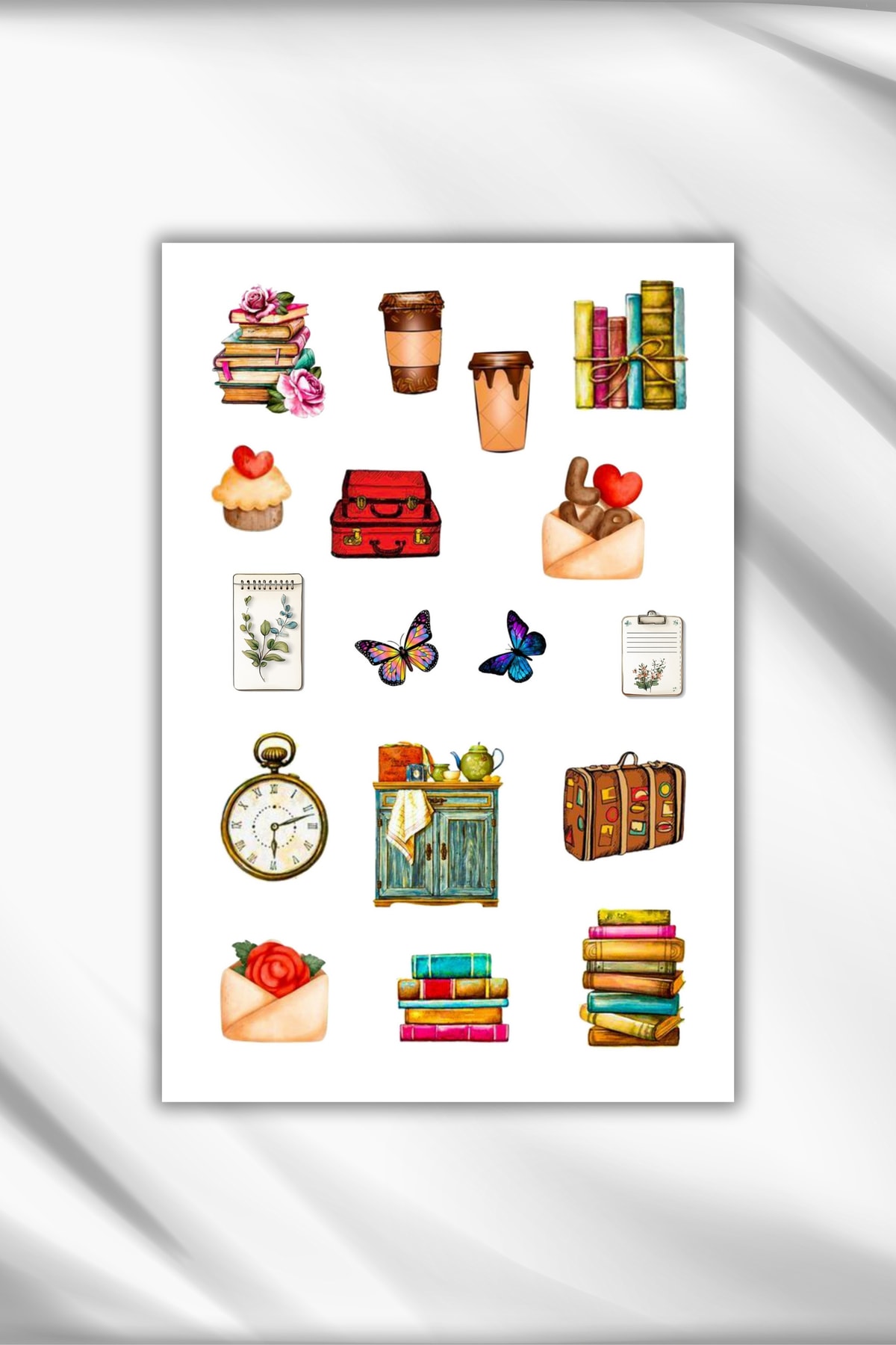 3'Lü Vintage Sticker Planner Ajanda Bullet Journal Için Uygun Set