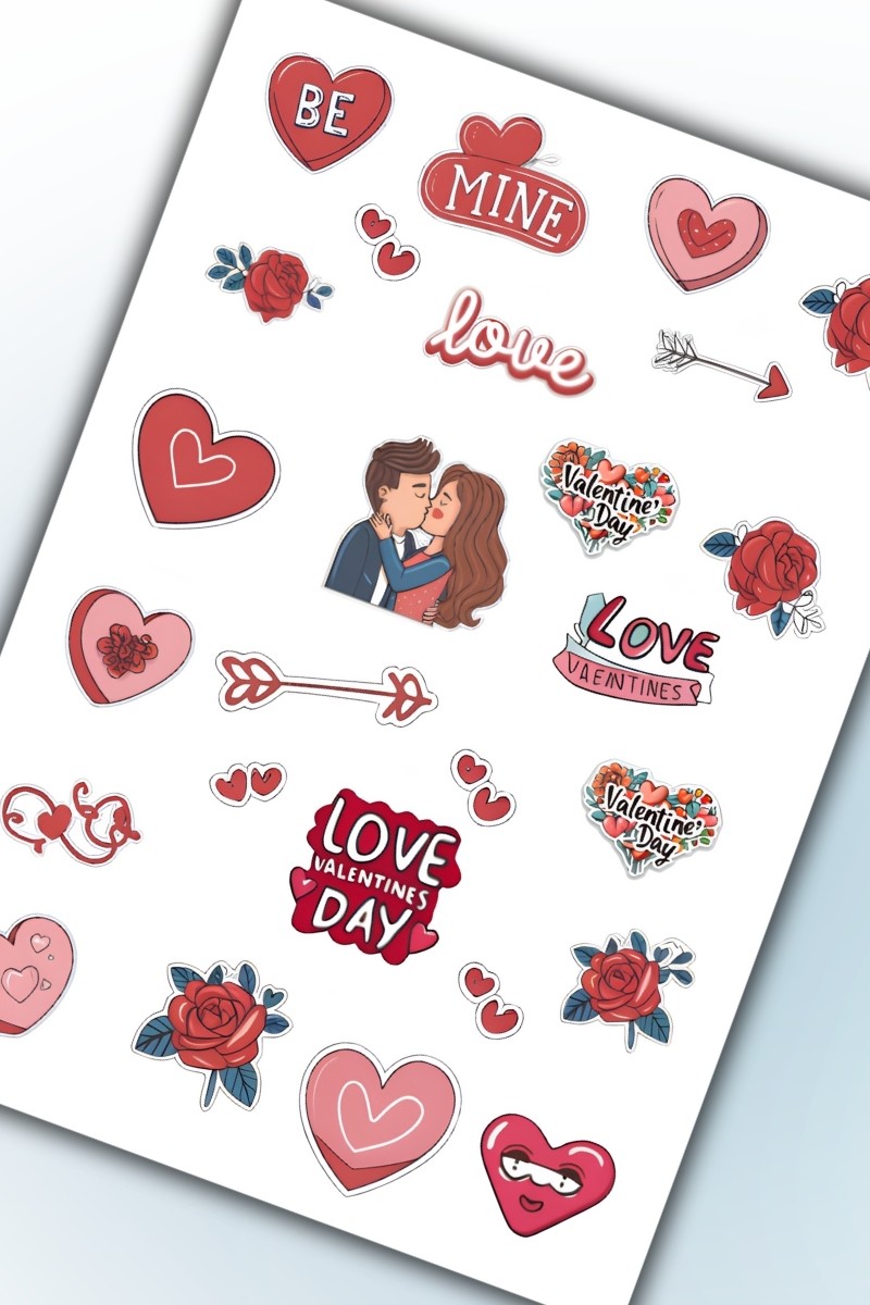 Birikiyedi Sevgi Temalı Sticker Planner Ajanda Bullet Journal Için Uygun