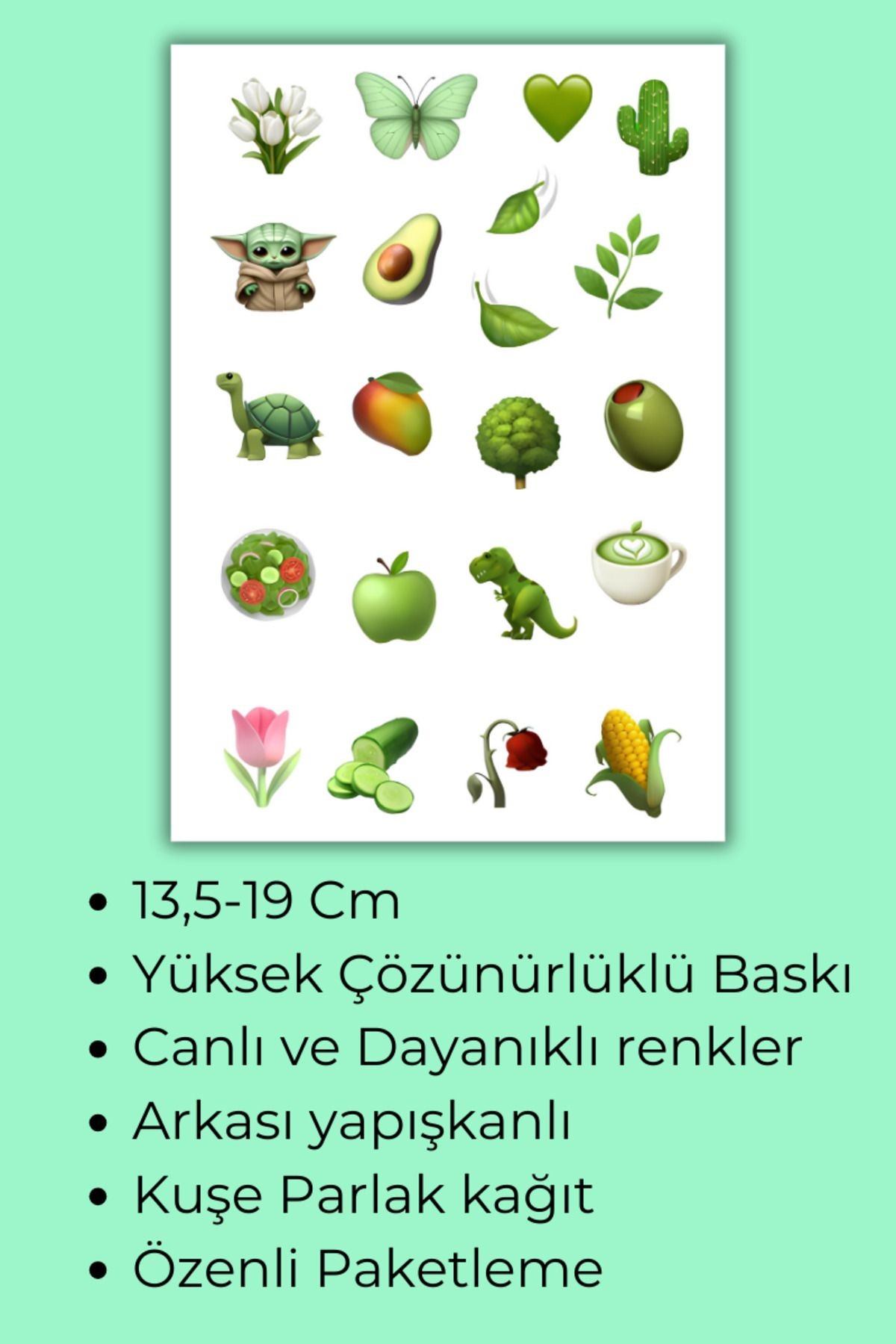 Yeşil Temalı Sticker Planner Ajanda Bullet Journal Için Uygun Set