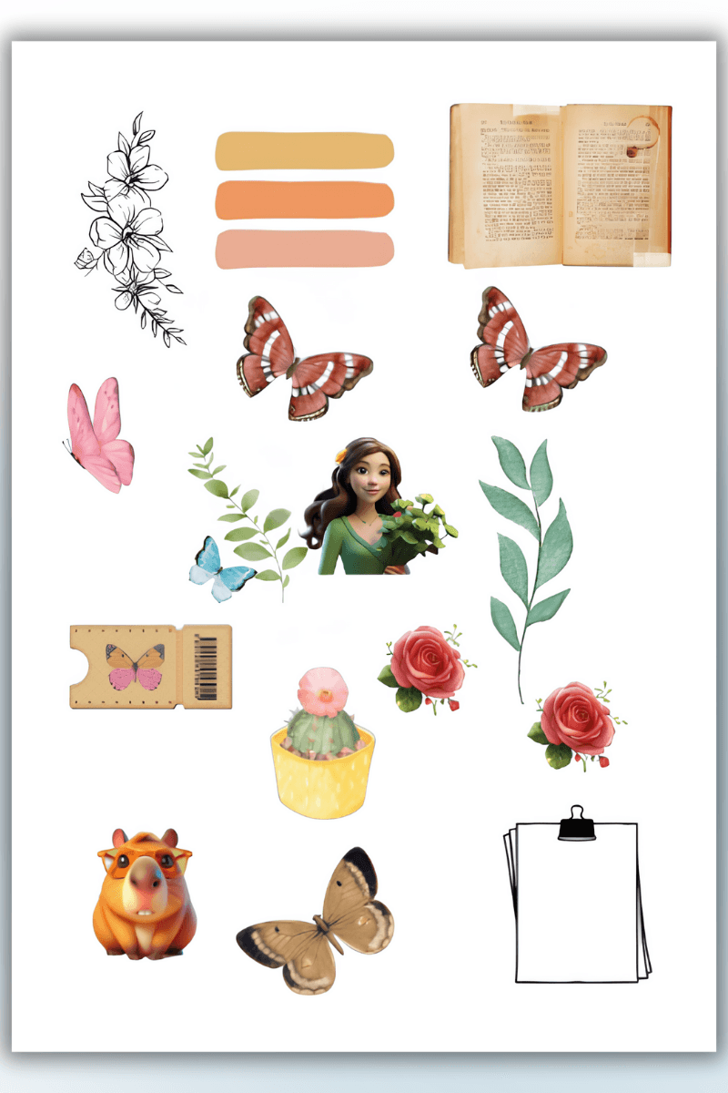 Birikiyedi Vintage Temalı Sticker Planner Ajanda Bullet Journal Için Uygun Set
