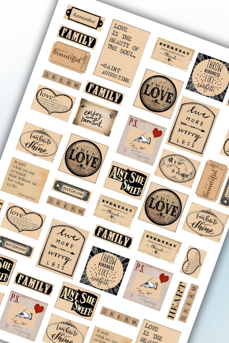 Birikiyedi Vintage Temalı Sticker  Planner Ajanda Bullet Journal İçin Uygun