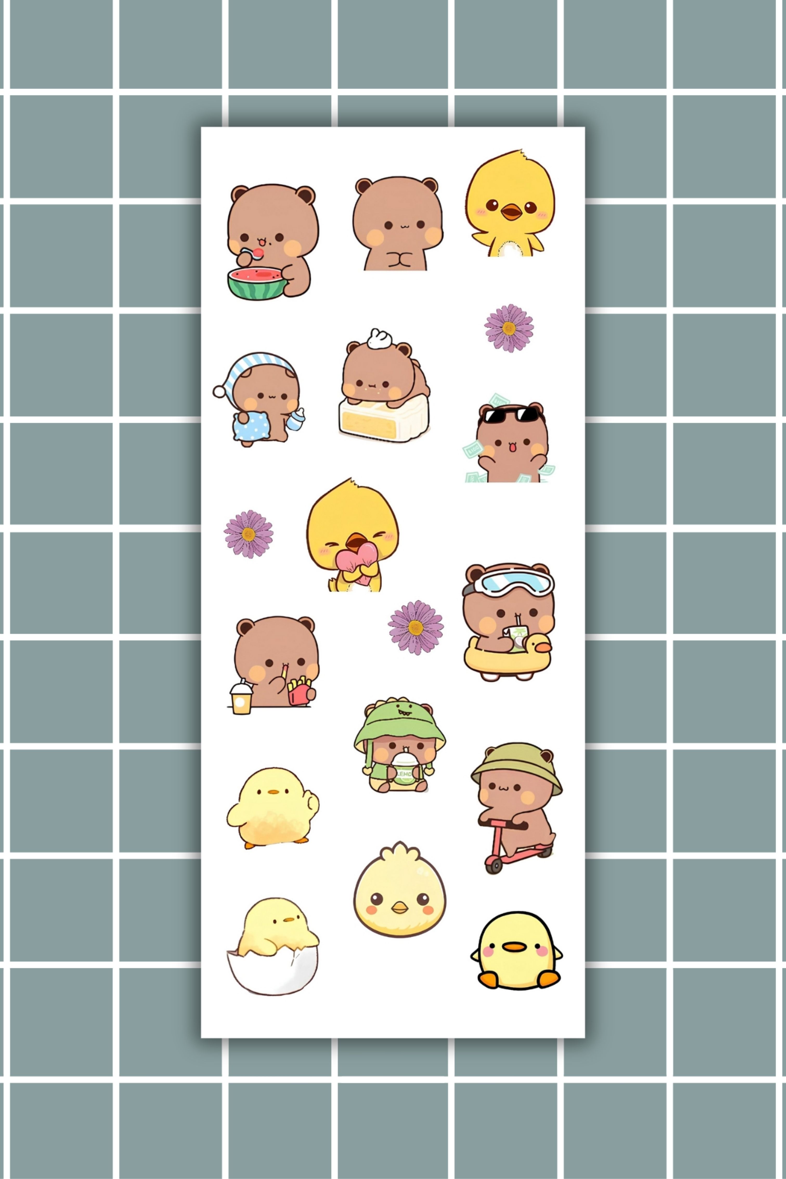 3’lü Mood Sticker Seti  Sevimli Karakter Çıkartma Sayfaları Ajanda, Bullet Journal,Laptop