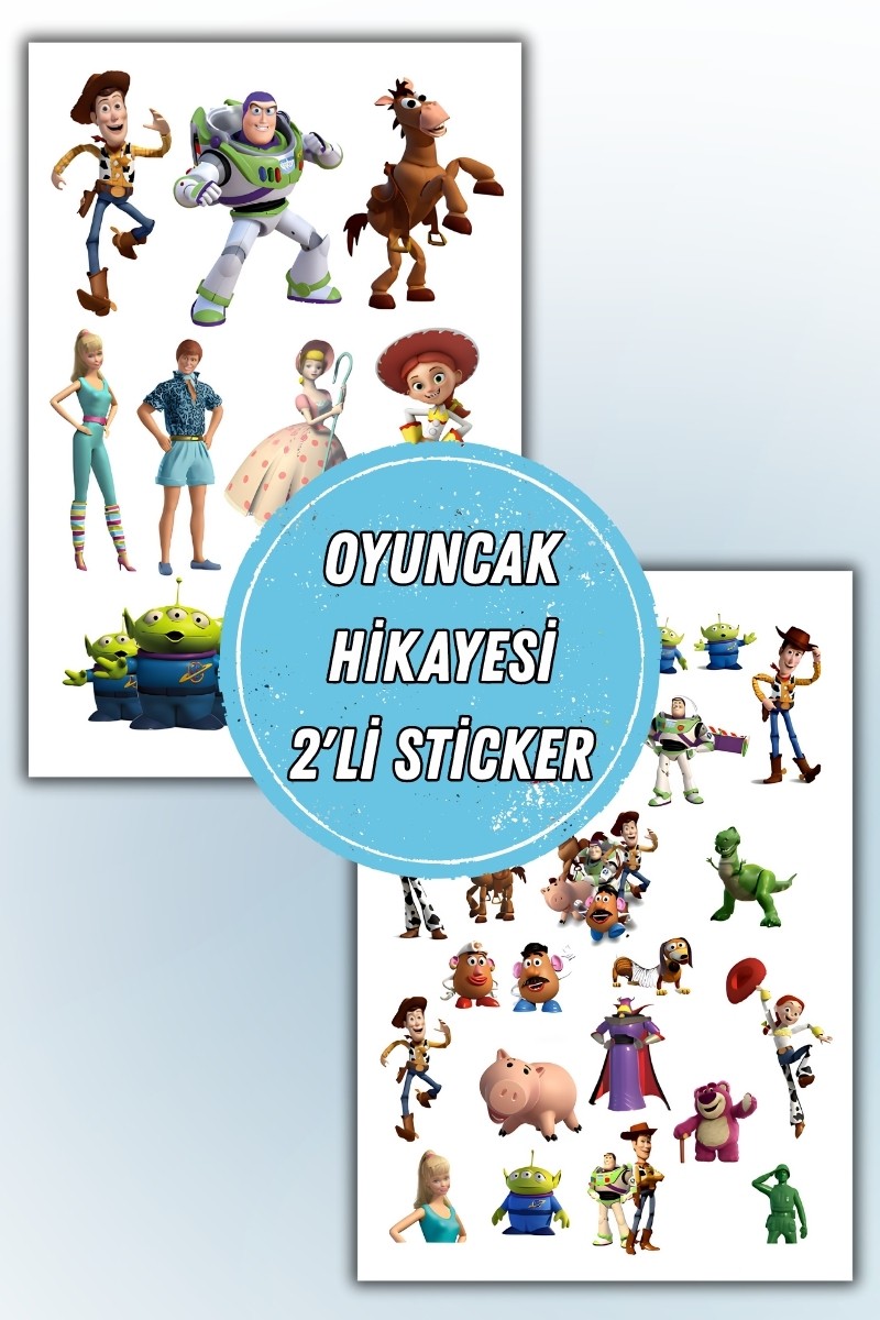 Birikiyedi Oyuncak Hikayesi Toy Story 2 Li Set  Sticker Telefon Laptop Notebook Tablet Defter Matara Etiket