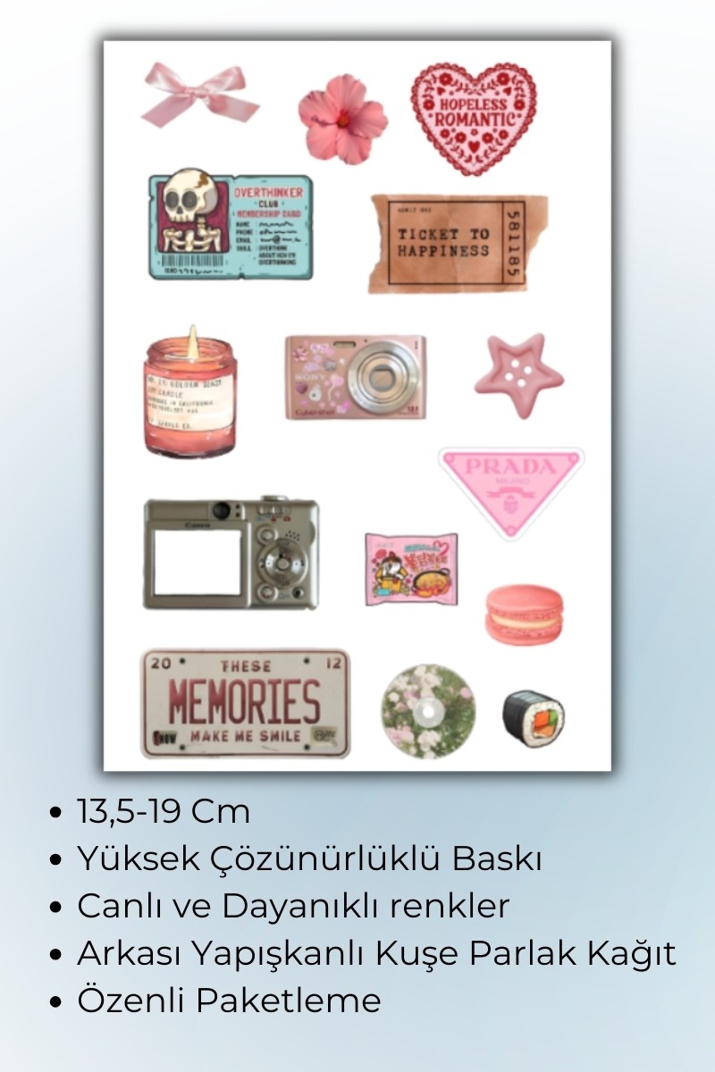 Vintage Temalı Sticker Planner Ajanda Bullet Journal Için Uygun